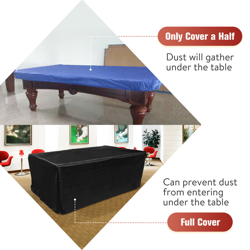 7/8/9ft Pool Snooker Billiard Table Cover Polyester Waterproof Dust Cap Outdoor 